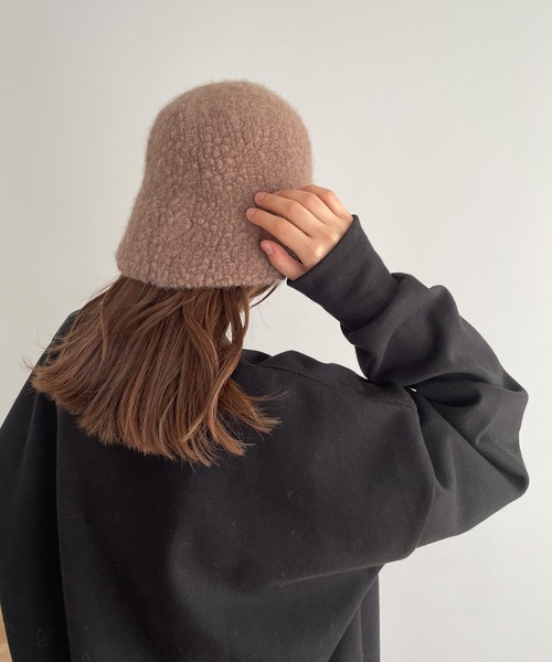 CANAL JEAN（キャナルジーン）の「El mar(エルマール) ボアバケットハット（ハット・レディース・アイボリー/ブルー/ブラウン/ブラック・ONE SIZE）」の6枚目の写真