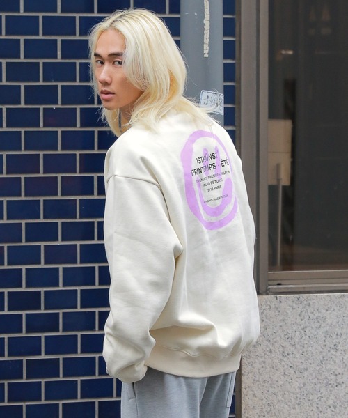 【セール】【UNISEX】ISTKUNST／ロゴスマイリープルオーバー（裏起毛） 2168682（スウェット）｜ISTKUNST（イストクンスト）