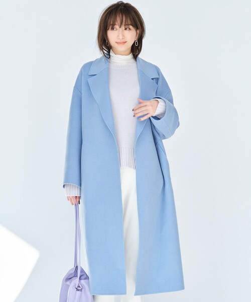 23区(ニジュウサンク)の「【otonaMUSE掲載】MANTECOリバー ロング コート(チェスターコート・レディース・ベージュ系/ライトグレー系/スカイブルー系/黄土色系/ブラック系/ライラック系/ピンク系・40/36/38)」の6枚目の写真
