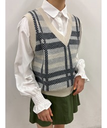 チェックベストSETシャツ