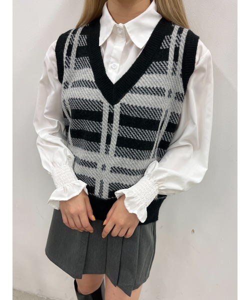 PHILLY（フィリー）の「チェックベストSETシャツ（ベスト・レディース・アイボリー/ブラック・FREE）」の16枚目の写真