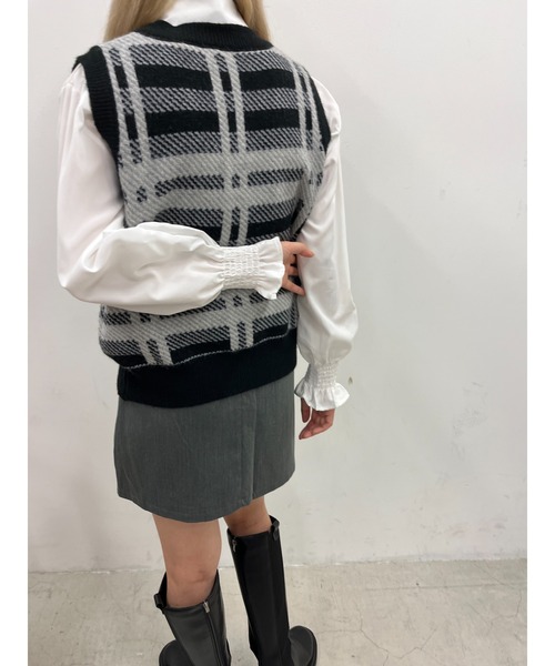 PHILLY（フィリー）の「チェックベストSETシャツ（ベスト・レディース・アイボリー/ブラック・FREE）」の7枚目の写真