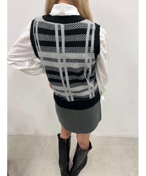 PHILLY（フィリー）の「チェックベストSETシャツ（ベスト・レディース・アイボリー/ブラック・FREE）」の9枚目の写真