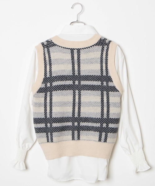 PHILLY（フィリー）の「チェックベストSETシャツ（ベスト・レディース・アイボリー/ブラック・FREE）」の6枚目の写真