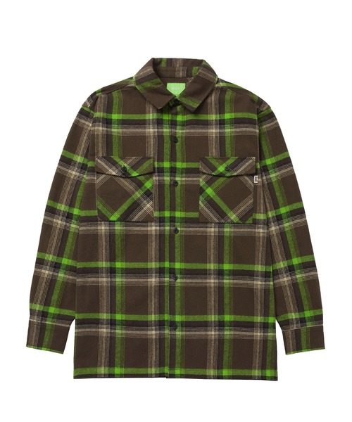 HUF（ハフ）の「SORRENTO FLANNEL SHIRT / HUF フランネルシャツ（シャツ/ブラウス・メンズ・チョコ/ナチュラル・SMALL/MEDIUM/LARGE/X-LARGE/XX-LARGE）」の2枚目の写真