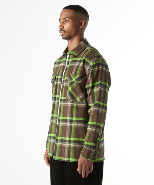 HUF（ハフ）の「SORRENTO FLANNEL SHIRT / HUF フランネルシャツ（シャツ/ブラウス・メンズ・チョコ/ナチュラル・SMALL/MEDIUM/LARGE/X-LARGE/XX-LARGE）」の13枚目の写真