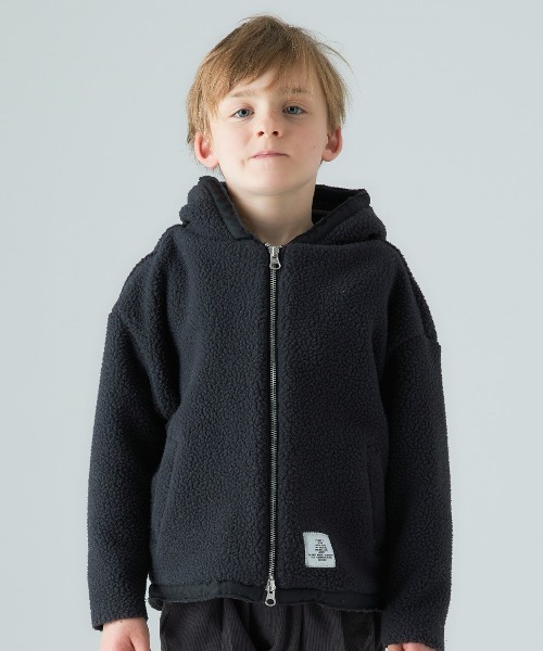 Smoothy(スムージー)の「SMOOTHY Boa Fleece Zip parka / スムージー ボアフリースジップパーカー(パーカー・キッズ・モカ/ブラック/アイボリー・SMALL/LARGE/MEDIUM/X-LARGE)」の2枚目の写真