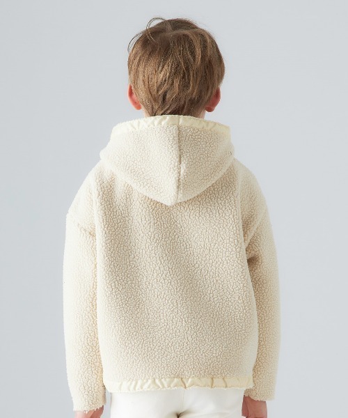 Smoothy(スムージー)の「SMOOTHY Boa Fleece Zip parka / スムージー ボアフリースジップパーカー(パーカー・キッズ・モカ/ブラック/アイボリー・SMALL/LARGE/MEDIUM/X-LARGE)」の10枚目の写真