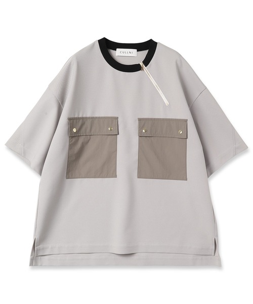 CULLNI(クルニ)の「23-SS-018 / Chambray Twill Military Pocket Tee(Tシャツ/カットソー・メンズ・ライトグレー/グリーン/ブラック/ピンクベージュ・2/1/0)」の15枚目の写真