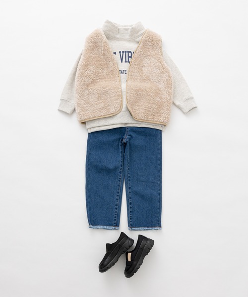 CIAOPANIC TYPY（チャオパニックティピー）の「【KIDS】【裏起毛】CVCスウェットハイネックアソートプリント（スウェット・キッズ・ホワイト系その他/チャコールグレー/グリーン/アイボリー・XL/L/S/XXL/M）」の8枚目の写真