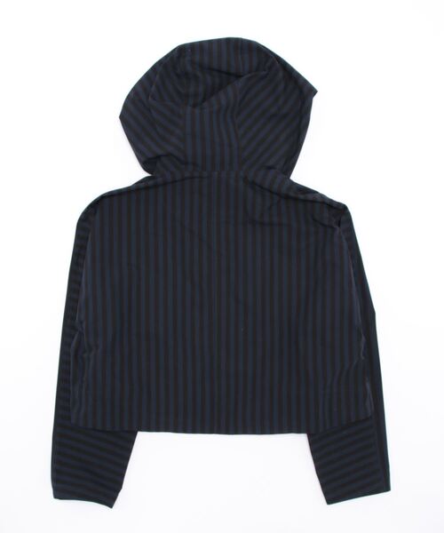 Hart（ハート）の「Hart / short stripe hooded blouson(ショート丈ストライプブルゾン)（ブルゾン・レディース・ブラック・38）」の3枚目の写真