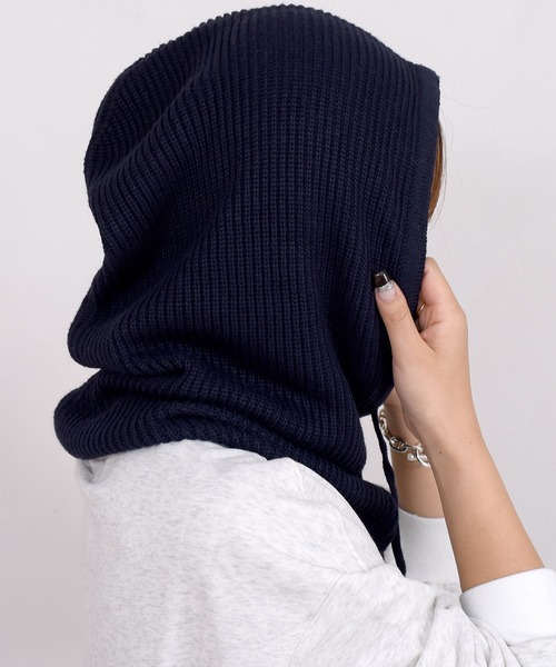 DAY CLOSET（デイ クローゼット）の「レディース 2WAYリブニットバラクラバ（ネックウォーマー/スヌード・メンズ・ライトグレー/ワインレッド/グレー/イエロー/ブラック/ネイビー/キャメル/ブラウン/レッド/アイボリー/グレイッシュベージュ・ONE SIZE）」の7枚目の写真