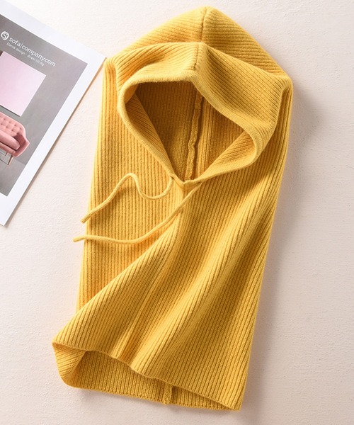 DAY CLOSET（デイ クローゼット）の「レディース 2WAYリブニットバラクラバ（ネックウォーマー/スヌード・メンズ・ライトグレー/ワインレッド/グレー/イエロー/ブラック/ネイビー/キャメル/ブラウン/レッド/アイボリー/グレイッシュベージュ・ONE SIZE）」の20枚目の写真