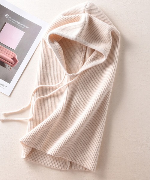 DAY CLOSET（デイ クローゼット）の「レディース 2WAYリブニットバラクラバ（ネックウォーマー/スヌード・メンズ・ライトグレー/ワインレッド/グレー/イエロー/ブラック/ネイビー/キャメル/ブラウン/レッド/アイボリー/グレイッシュベージュ・ONE SIZE）」の12枚目の写真