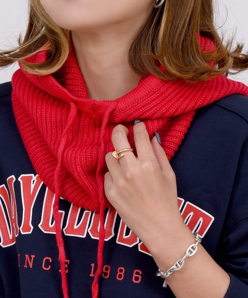 DAY CLOSET（デイ クローゼット）の「レディース 2WAYリブニットバラクラバ（ネックウォーマー/スヌード・メンズ・ライトグレー/ワインレッド/グレー/イエロー/ブラック/ネイビー/キャメル/ブラウン/レッド/アイボリー/グレイッシュベージュ・ONE SIZE）」の15枚目の写真