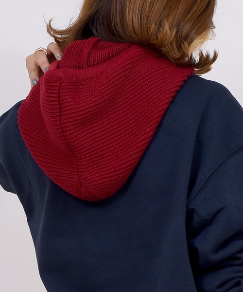 DAY CLOSET（デイ クローゼット）の「レディース 2WAYリブニットバラクラバ（ネックウォーマー/スヌード・メンズ・ライトグレー/ワインレッド/グレー/イエロー/ブラック/ネイビー/キャメル/ブラウン/レッド/アイボリー/グレイッシュベージュ・ONE SIZE）」の21枚目の写真