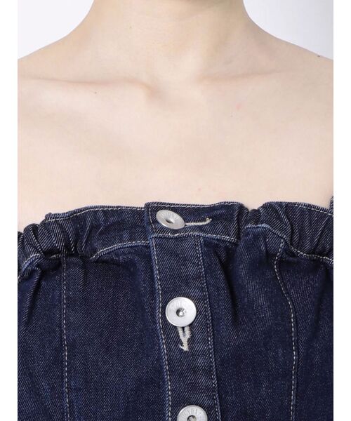 GYDA（ジェイダ）の「BACKリボンデニムロンパース（サロペット/オーバーオール・レディース・ライトブルー/インディゴブルー・SMALL/MEDIUM/X-SMALL）」の18枚目の写真