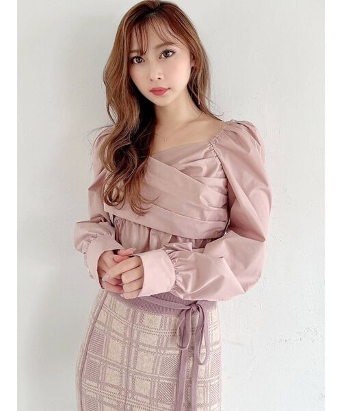 RESEXXY（リゼクシー）の「カシュクールギャザーブラウス（シャツ/ブラウス・レディース・ホワイト/ピンク/ブラック・FREE）」の10枚目の写真