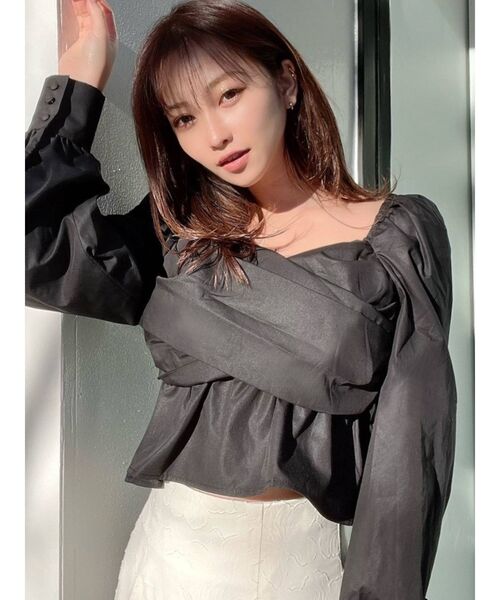 RESEXXY（リゼクシー）の「カシュクールギャザーブラウス（シャツ/ブラウス・レディース・ホワイト/ピンク/ブラック・FREE）」の13枚目の写真