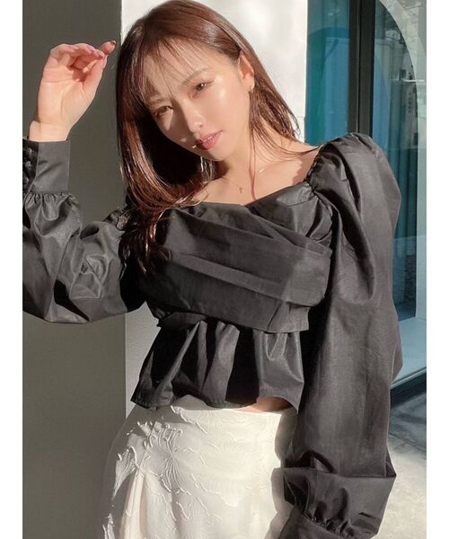 RESEXXY（リゼクシー）の「カシュクールギャザーブラウス（シャツ/ブラウス・レディース・ホワイト/ピンク/ブラック・FREE）」の14枚目の写真