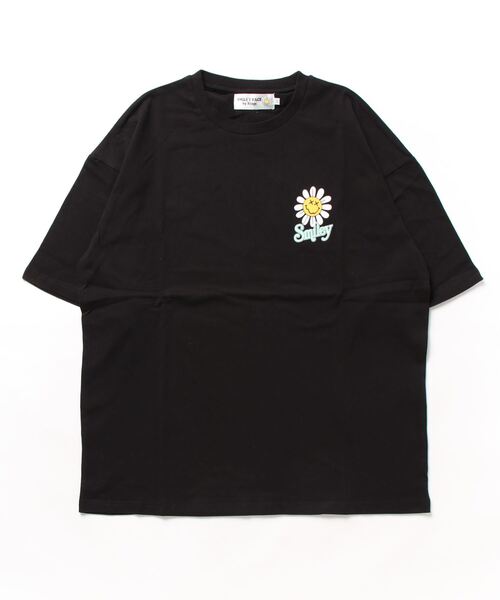 JUGLANS(ユグランス)の「【SMILEY FACE】ロゴフラワースマイルTEE/バックプリントTシャツ/メンズ(Tシャツ/カットソー・メンズ・ブラック/グリーン/ホワイト・M/L)」の3枚目の写真