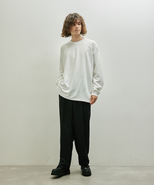 JUNRED（ジュンレッド）の「ハイポンチロングスリーブプルオーバー（Tシャツ/カットソー・メンズ・ライトグレー/ホワイト/ブラック/チャコールグレー/ブルー・S/L/M）」の12枚目の写真