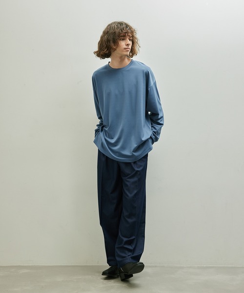 JUNRED（ジュンレッド）の「ハイポンチロングスリーブプルオーバー（Tシャツ/カットソー・メンズ・ライトグレー/ホワイト/ブラック/チャコールグレー/ブルー・S/L/M）」の15枚目の写真