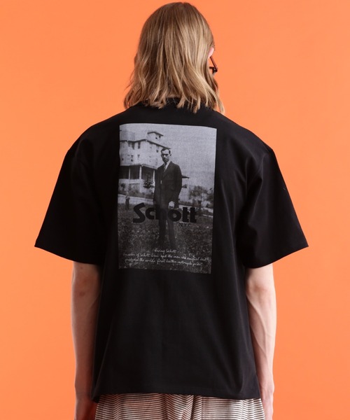 schott（ショット）の「【WEB LIMITED】Schott/ショット/T-SHIRT IRVING SCHOTT/Tシャツ "アーヴィン ショット"（Tシャツ/カットソー・メンズ・ダークグリーン/チャコールグレー/ブラック/ホワイト・L/2XL/M/XL）」の10枚目の写真