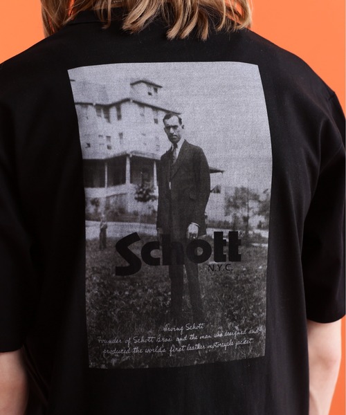 schott（ショット）の「【WEB LIMITED】Schott/ショット/T-SHIRT IRVING SCHOTT/Tシャツ "アーヴィン ショット"（Tシャツ/カットソー・メンズ・ダークグリーン/チャコールグレー/ブラック/ホワイト・L/2XL/M/XL）」の13枚目の写真