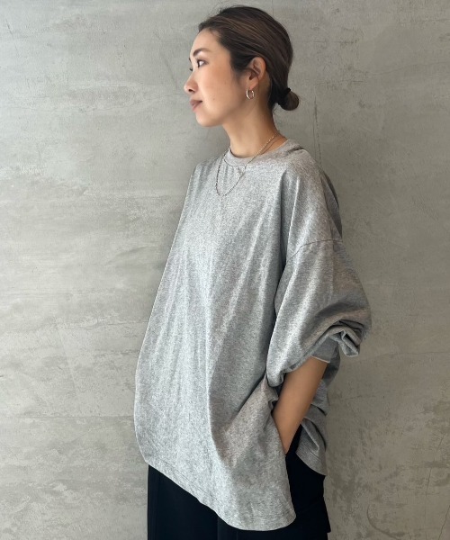 INTER FACTORY（インターファクトリー）の「WEARISTA yan - ボリュームスリーブロンT　made in INTER FACTORY（Tシャツ/カットソー・レディース・イエロー/ホワイト/グレー・FREE）」の3枚目の写真