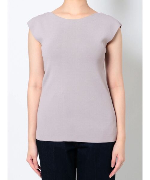 LAGUNAMOON（ラグナムーン）の「ミニマルボートネックニットプルオーバー（ニット/セーター・レディース・ブラック/アイボリー/ラベンダー・FREE）」の10枚目の写真