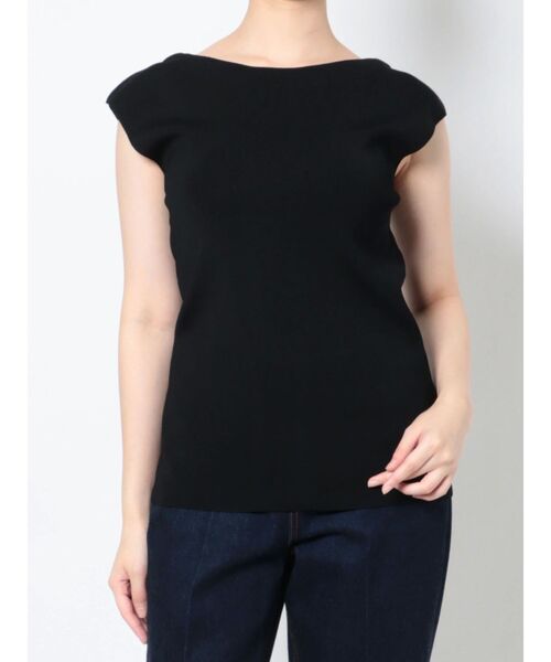 LAGUNAMOON（ラグナムーン）の「ミニマルボートネックニットプルオーバー（ニット/セーター・レディース・ブラック/アイボリー/ラベンダー・FREE）」の18枚目の写真