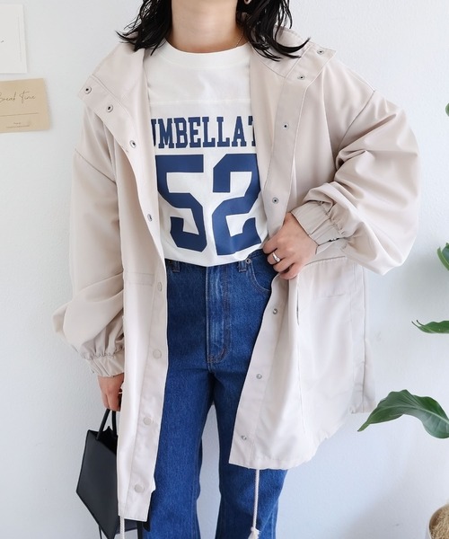 andme（アンドミー）の「スタンドカラーマウンテンパーカー（マウンテンパーカー・レディース・カーキ/アイボリー/ブラック/ベージュ・M）」の2枚目の写真