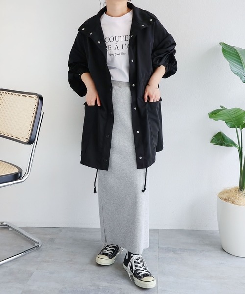 andme（アンドミー）の「スタンドカラーマウンテンパーカー（マウンテンパーカー・レディース・カーキ/アイボリー/ブラック/ベージュ・M）」の5枚目の写真