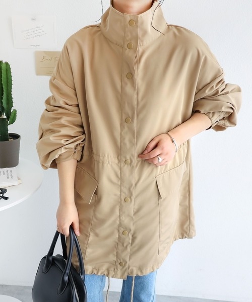 andme（アンドミー）の「スタンドカラーマウンテンパーカー（マウンテンパーカー・レディース・カーキ/アイボリー/ブラック/ベージュ・M）」の14枚目の写真