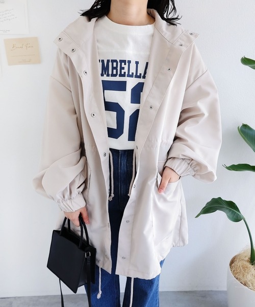 andme（アンドミー）の「スタンドカラーマウンテンパーカー（マウンテンパーカー・レディース・カーキ/アイボリー/ブラック/ベージュ・M）」の7枚目の写真