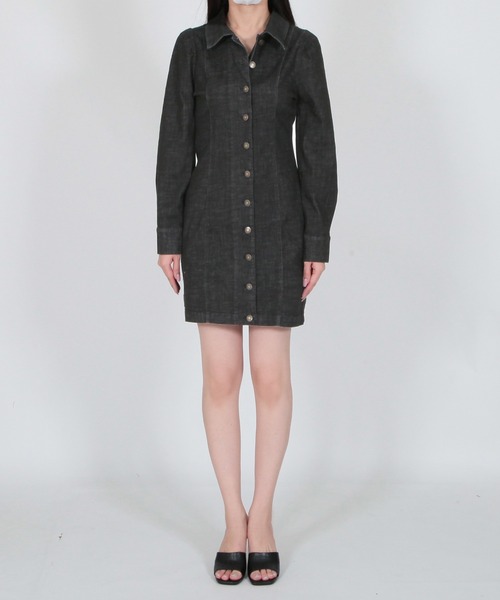 Julia Boutique（ジュリアブティック）の「デニムミニ丈タイトワンピース/23009（ワンピース・レディース・ブラック/ネイビー・ONE）」の9枚目の写真