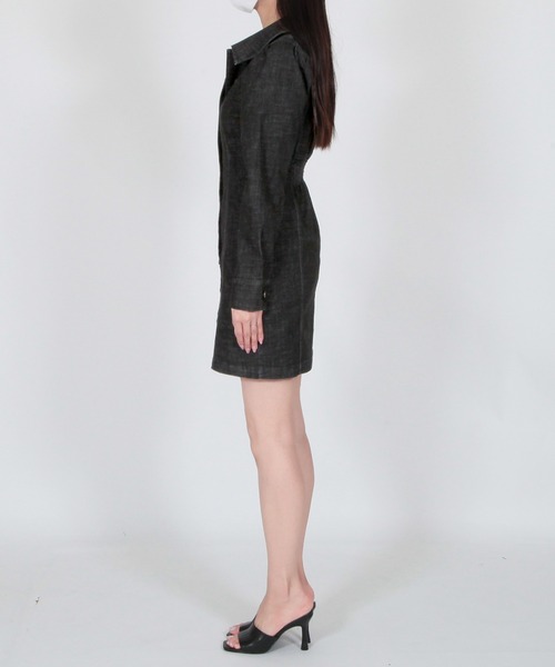 Julia Boutique（ジュリアブティック）の「デニムミニ丈タイトワンピース/23009（ワンピース・レディース・ブラック/ネイビー・ONE）」の10枚目の写真