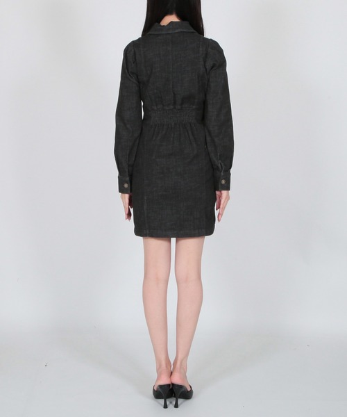 Julia Boutique（ジュリアブティック）の「デニムミニ丈タイトワンピース/23009（ワンピース・レディース・ブラック/ネイビー・ONE）」の11枚目の写真