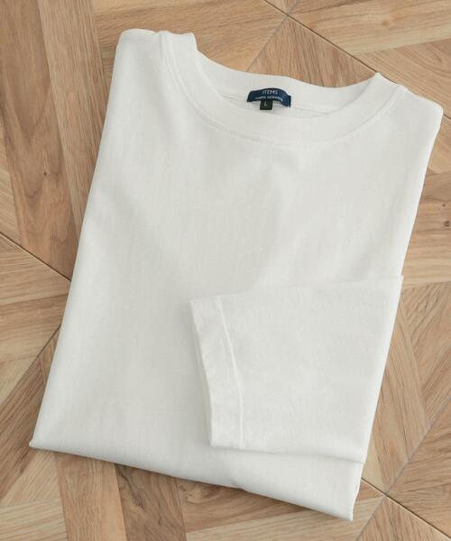 ITEMS URBANRESEARCH（アイテムズ アーバンリサーチ）の「シルケットコットン ロングスリーブTシャツ（Tシャツ/カットソー・メンズ・ブラック/グレー/オフホワイト/グリーン・MEDIUM/LARGE）」の2枚目の写真