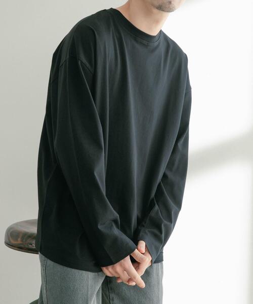 ITEMS URBANRESEARCH（アイテムズ アーバンリサーチ）の「シルケットコットン ロングスリーブTシャツ（Tシャツ/カットソー・メンズ・ブラック/グレー/オフホワイト/グリーン・MEDIUM/LARGE）」の5枚目の写真