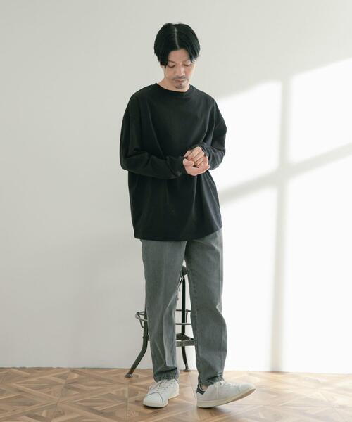 ITEMS URBANRESEARCH（アイテムズ アーバンリサーチ）の「シルケットコットン ロングスリーブTシャツ（Tシャツ/カットソー・メンズ・ブラック/グレー/オフホワイト/グリーン・MEDIUM/LARGE）」の6枚目の写真