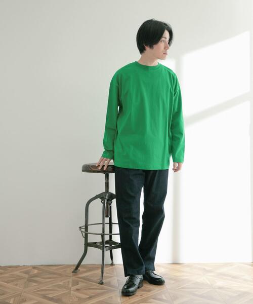 ITEMS URBANRESEARCH（アイテムズ アーバンリサーチ）の「シルケットコットン ロングスリーブTシャツ（Tシャツ/カットソー・メンズ・ブラック/グレー/オフホワイト/グリーン・MEDIUM/LARGE）」の13枚目の写真