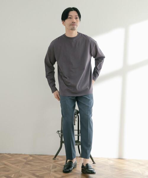ITEMS URBANRESEARCH（アイテムズ アーバンリサーチ）の「シルケットコットン ロングスリーブTシャツ（Tシャツ/カットソー・メンズ・ブラック/グレー/オフホワイト/グリーン・MEDIUM/LARGE）」の19枚目の写真