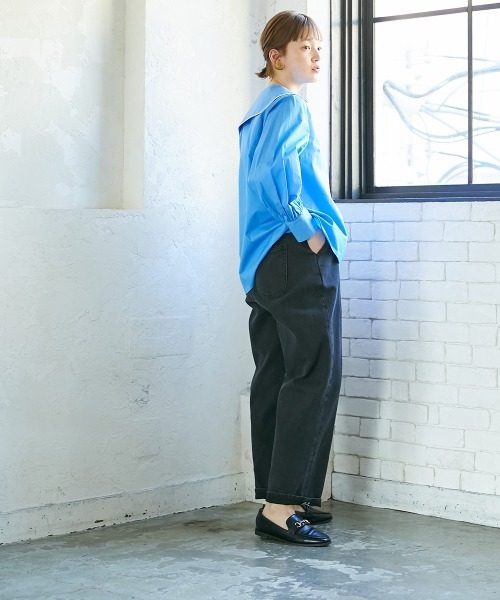 Le temps riche（ルタンリッシュ）の「【販売終了】セーラーカラーリボンブラウス　＜Le temps riche＞（シャツ/ブラウス・レディース・ネイビー/ブルー・L/S/M/LL）」の6枚目の写真