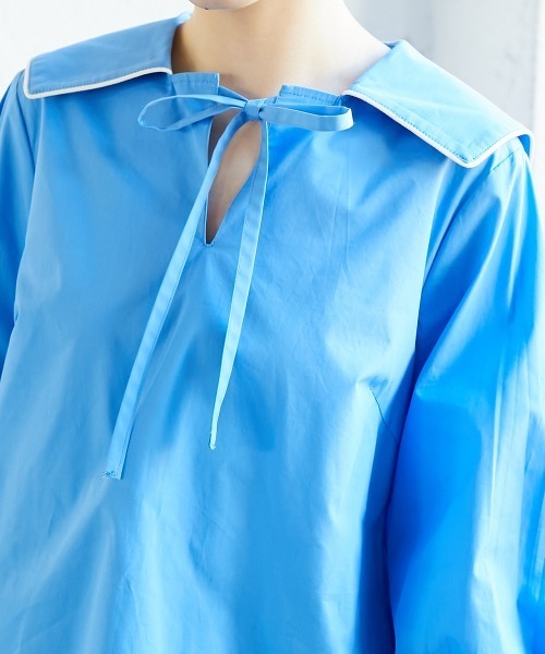 Le temps riche（ルタンリッシュ）の「【販売終了】セーラーカラーリボンブラウス　＜Le temps riche＞（シャツ/ブラウス・レディース・ネイビー/ブルー・L/S/M/LL）」の12枚目の写真