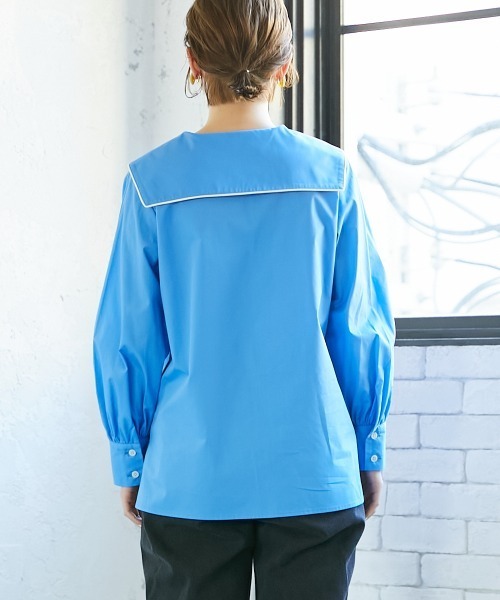 Le temps riche（ルタンリッシュ）の「【販売終了】セーラーカラーリボンブラウス　＜Le temps riche＞（シャツ/ブラウス・レディース・ネイビー/ブルー・L/S/M/LL）」の11枚目の写真