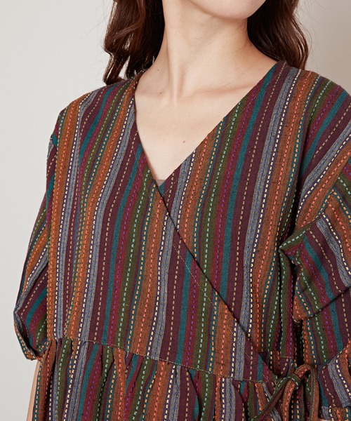 チャイハネ(チャイハネ)の「【チャイハネ】ビンナカシュクールトップス カーディガン2WAY(カーディガン/ボレロ・レディース・オレンジ/ブラウン/ブラック・FREE)」の7枚目の写真
