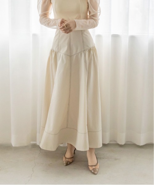 RANDA（ランダ）の「ステッチデザインギャザースカート（スカート・レディース・ブラック/ブラウン/クリーム・0/1）」の11枚目の写真