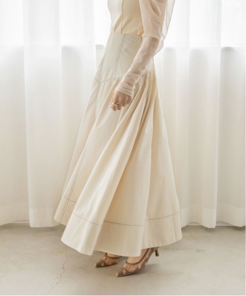 RANDA（ランダ）の「ステッチデザインギャザースカート（スカート・レディース・ブラック/ブラウン/クリーム・0/1）」の12枚目の写真